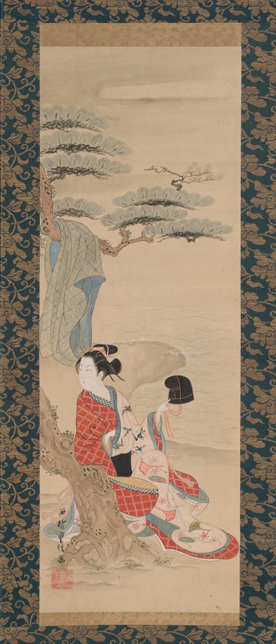A sós leány Matsukaze, 18. század eleje. alkotó: Nishimura Shigenobu