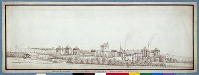 A Chateau de Vincennes, füstölgő kéményekkel (toll és tinta papíron) alkotó: Noel Gasselin