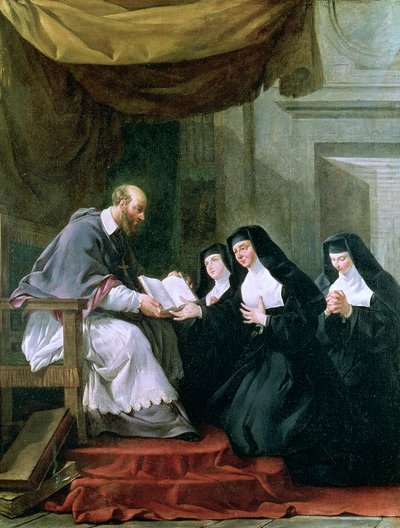 St. Francois de Sales (1567-1622) St. Jeanne de Chantal látogatásának szabálya (1572-1641) alkotó: Noel Halle