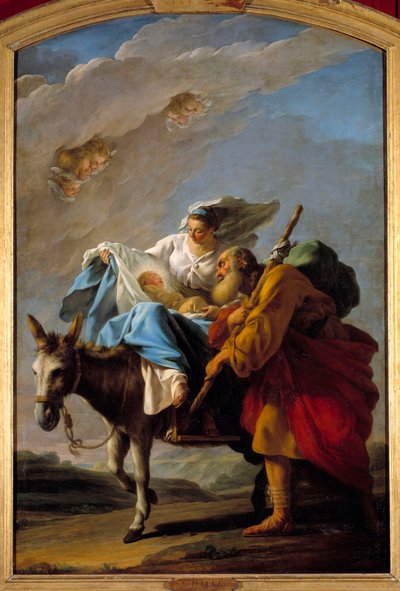 Repülés Egyiptomba. Karácsony Halle festménye (1711-1781) alkotó: Noel Halle