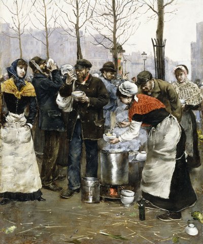 Leves a szentmisékhez egy téli napon, Párizs, 1881 alkotó: Norbert Goeneutte