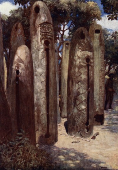 Drum Grove at Mele, New Hebrides (színes litho) alkotó: Norman Hardy