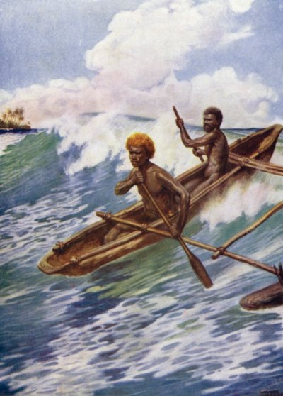 Elhaladva a zátony, Aoba, Új-Hebridák (színes litho) alkotó: Norman Hardy
