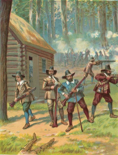 Az indiánok ellen harcoló zarándokok alkotó: North American