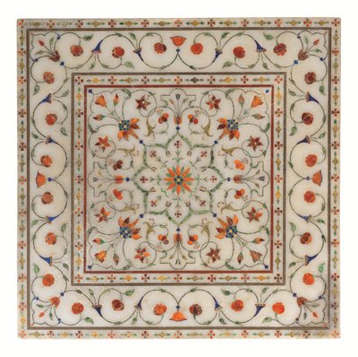Mogul pietra dura intarziás márvány lábtartó, 1700 körüli. alkotó: North Indian School