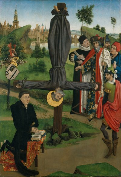 Szent Péter keresztre feszítése donorral, Szent Antal apát legendája donorral... alkotó: Northern French Painter