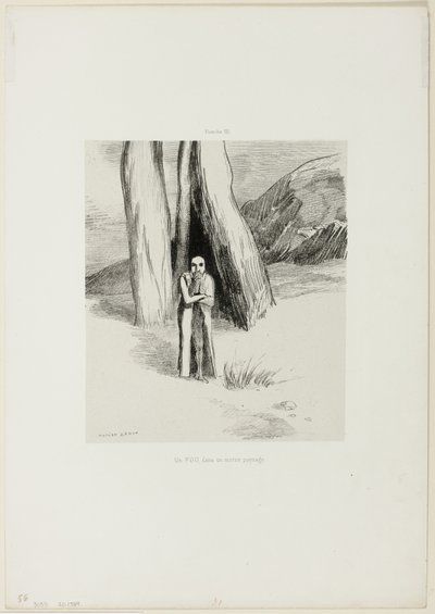 Egy őrült szomorú tájon, 6/3. tábla alkotó: Odilon Redon