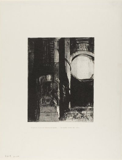 És minden oldalon bazaltoszlopok,...a fény hullik a boltíves tetőről, 24/3. tábla alkotó: Odilon Redon