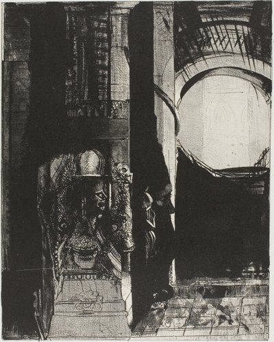 És minden oldalon bazaltoszlopok,...a fény hullik a boltíves tetőről, 24/3. tábla alkotó: Odilon Redon