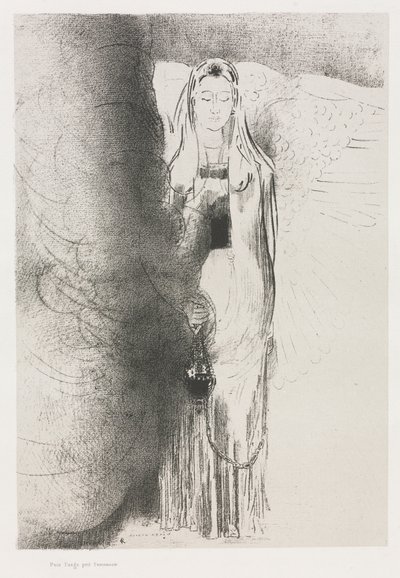 És az angyal elvitte a füstölőt alkotó: Odilon Redon