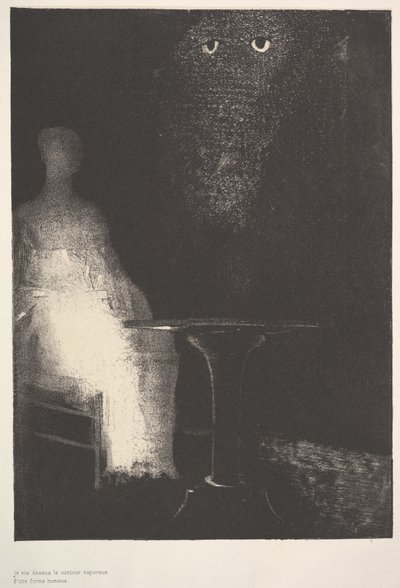 Lent egy emberi forma párás kontúrjait láttam, 1896. alkotó: Odilon Redon