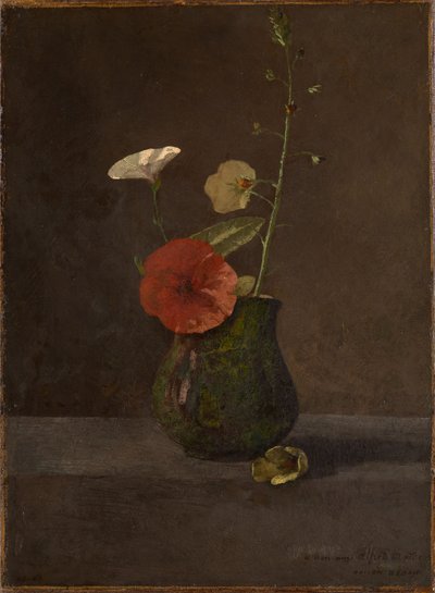 Virágcsendélet zöld kancsóban alkotó: Odilon Redon