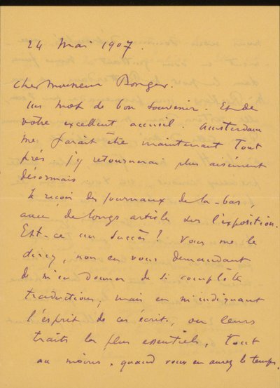 Brief an Andries Bonger alkotó: Odilon Redon
