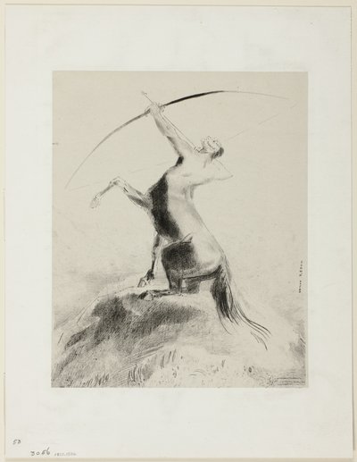 Kentaur a felhőkre céloz alkotó: Odilon Redon