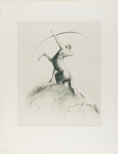 Kentaur a felhőkre céloz alkotó: Odilon Redon