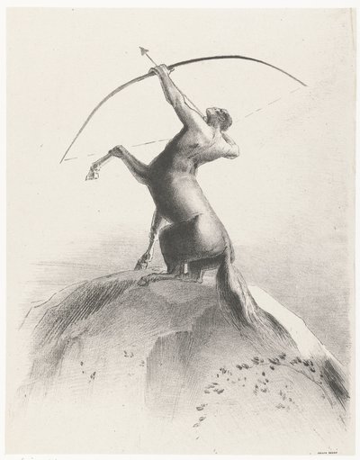 Kentaur az ég felé mutat Kentaur az orrára célzott alkotó: Odilon Redon