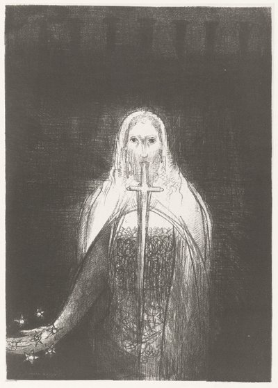 Christus sterreneket ad a kezébe És volt a jobb kezében hét csillag, és az ő szájából éles kétélű kard ment ki Szent János apokalipszise (sorozat címe) Openbaring van Johannes (sorozat címe) alkotó: Odilon Redon
