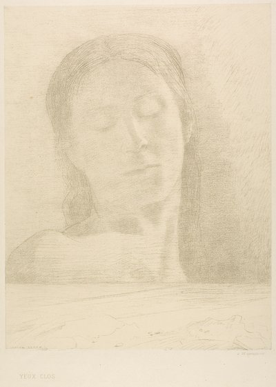 Csukott szemek alkotó: Odilon Redon
