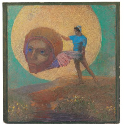 Szárnyas fejű figura (Ikarusz bukása) alkotó: Odilon Redon