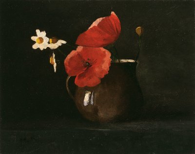 Virágok: 1867 körül (olaj, karton). alkotó: Odilon Redon