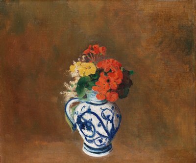Virágok kék vázában, 1900 körül alkotó: Odilon Redon