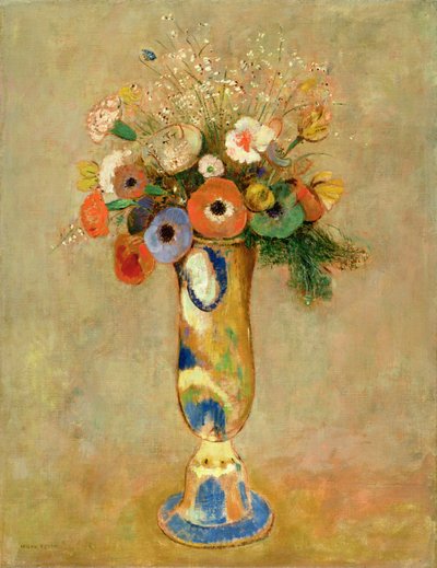 Virágok festett vázában alkotó: Odilon Redon