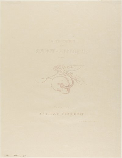 Elülső rész/Címtábla a Tentation de St. Antoine számára alkotó: Odilon Redon