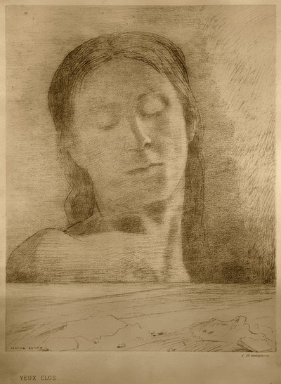 Csukott szemek alkotó: Odilon Redon