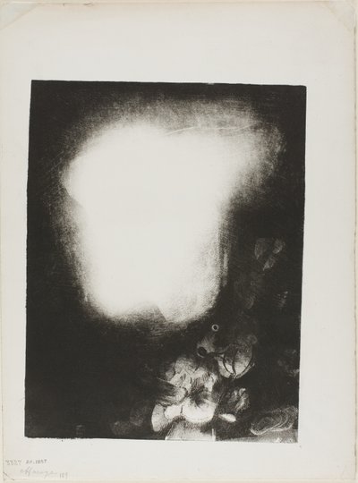 A nő a virágok fűzésével vezetője alkotó: Odilon Redon