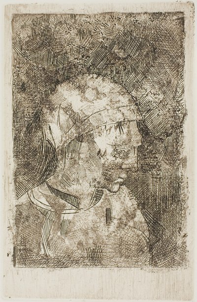 Egy fiatal lány feje (a szerző címe) alkotó: Odilon Redon