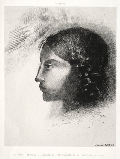Hódolat Goya előtt: Ébredéskor megláttam az Értelmesség Istennőjét, 1885. alkotó: Odilon Redon