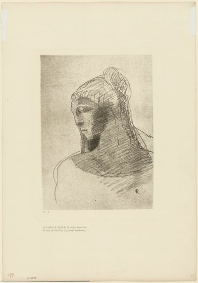 Úgy imádlak, mint az éjszakai égbolt boltozatát, ó, szomorúság edénye, ó, magas, hallgatag nő, 9/2. tábla alkotó: Odilon Redon