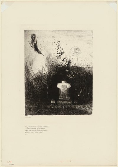 Ha egy közeli, sötét éjszakán egy jó keresztény, jótékonykodásból, valami régi rom mögé temeti íves testedet, 9/4. tábla alkotó: Odilon Redon