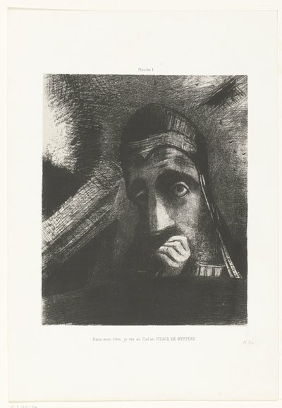Álmomban egy titokzatos arcot láttam az égen Dans mon rêve, je vis au Ciel un VISAGE DE MYSTÈRE (cím a tárgyon) alkotó: Odilon Redon
