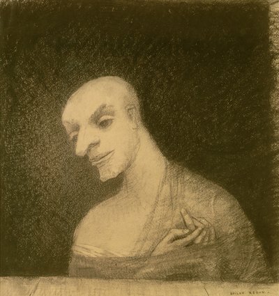 Képzelt figura, 1881 körül (kréta és szén papíron) alkotó: Odilon Redon