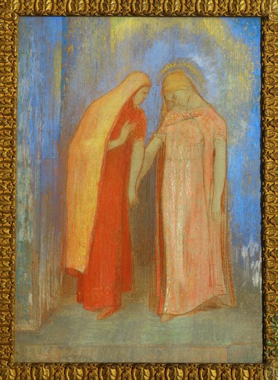La Visitation - Szent Mária meglátogatja Szent Erzsébetet R (pasztell) alkotó: Odilon Redon