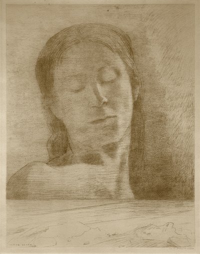 Becsukott szemek alkotó: Odilon Redon