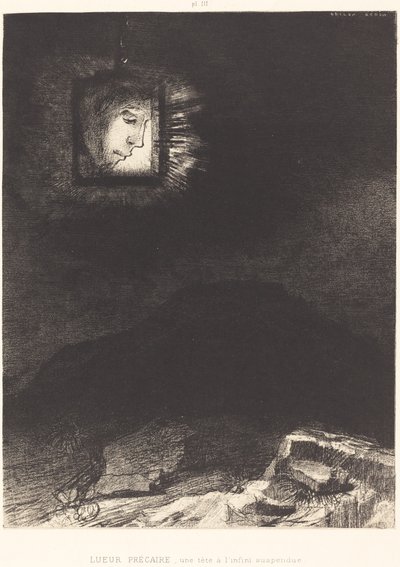 Bizonytalan csillogás, felfüggesztett fej alkotó: Odilon Redon