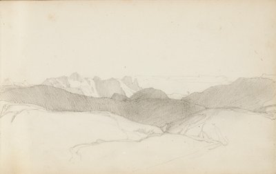 Oldal egy vázlatfüzetből, "Baszkföld", 1862-63 alkotó: Odilon Redon