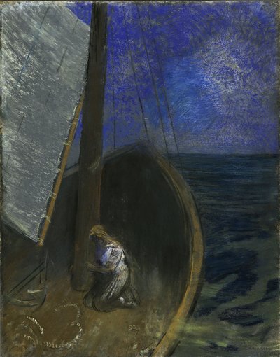 Szent asszony egy csónakban alkotó: Odilon Redon