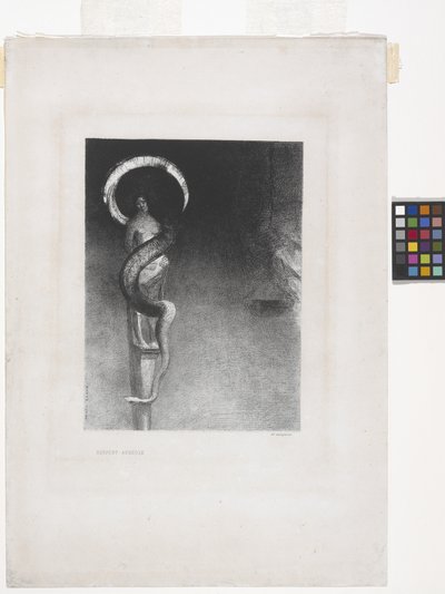 Serpent-Aureole (litográfia kínai rátétpapíron) alkotó: Odilon Redon
