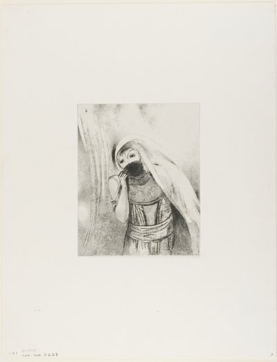 Szivacsot húz a kebléből, tökéletesen fekete, és csókkal borítja, 8/24. alkotó: Odilon Redon
