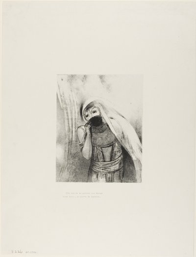 Szivacsot húz a kebléből, tökéletesen fekete, és csókkal borítja, 8/24. alkotó: Odilon Redon