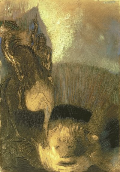 Szent György, 1905 körül (pasztell, papír) alkotó: Odilon Redon