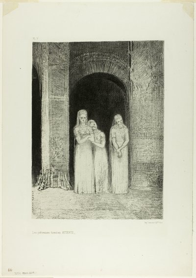 A papnők vártak, az éjszakából alkotó: Odilon Redon