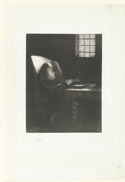 Az olvasó, 1892 (nyomtatott) alkotó: Odilon Redon