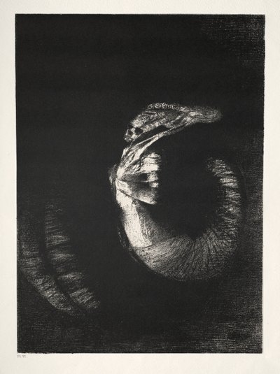 Szent Antal megkísértése Első sorozat: Rózsákkal koszorúzott koponya..., 1888. alkotó: Odilon Redon