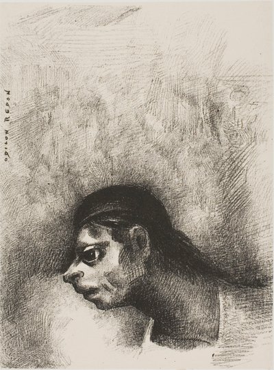 A fal repedésén keresztül egy halálfej vetült ki, az esküdtből alkotó: Odilon Redon