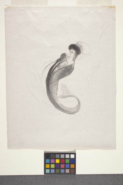 Cím nélkül (litográfia chine volant papíron) alkotó: Odilon Redon