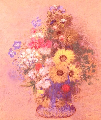 Virágváza (pasztell a fedélzeten) alkotó: Odilon Redon